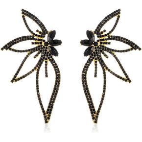 GBAHFY Exaggerate Butterfly Studs Earrings Boho Vintage Rhinestone Statement Earrings Angel Wings Crystal Earrings Shiny Leaf-shaped Flower Stud Earrings Wedding Jewelry Gifts for Women Girls