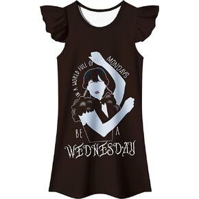 Xinfenglai Wednesday Princess Dress Girls Kids Family Nevermore Cosplay Costume Academy Uniform Dance Dresses