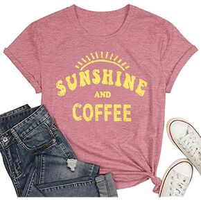 Women's Summer Tops Sunflower T Shirts for Women Cute Graphic Loose Tees Crew Neck Short Sleeve Casual Tops in Kuwait