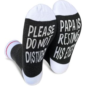 Please Do Not Disturb Papa is Resting His Eyes Socks, Gift for Best Dad, Novelty Gift for Thanksgiving Christmas Birthday Father's Day, 1 Pair-10