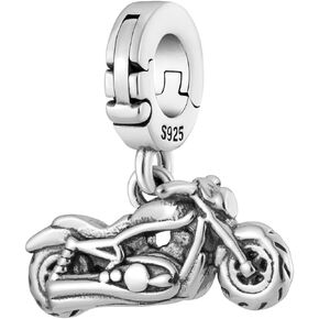 Motorcycle Harley-Davidson Open Clasp Clip On Pendant 925 Sterling Silver Charm For Pandora & Other Charm Bracelets/Necklaces