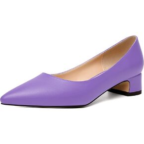 NUMALEO Womens Cute Bridal Slip On Matte Solid Pointed Toe Chunky Low Heel Pumps Shoes 1.5 Inch