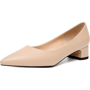 NUMALEO Womens Cute Bridal Slip On Matte Solid Pointed Toe Chunky Low Heel Pumps Shoes 1.5 Inch in Kuwait