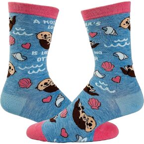 Crazy Dog T-Shirts Women's A Mother's Love Is Like No Otter Socks Funny Ocean Beach Mother's Day Novelty Footwear