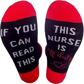 Novelty Socks, If You Can Read This, This Nurse Is Off Duty Funny Nurse Socks, White Angels Gift for Holiday