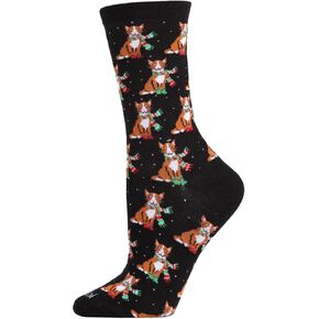 MeMoi Women's Cozy Cat Holiday Crew Socks