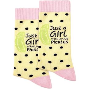 Just A Girl Who Love Pickles Socks, Socks for women, Pickle Socks, Funny Socks, Crazy Socks.(055)
