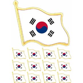 12/25/50PCS Small metal South Korea flag Lapel Pin for Suit Jacket Korea flag pin bulk