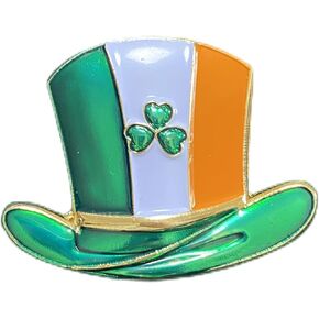 St Patrick's Day Irish Flag Shamrock 3 Leaf Clover Hat Lapel Pin Badge Brooch Decorations Gifts Memorabilia