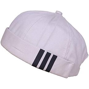 4UFIT Retro Brimless Stripe Brimless Adjustable Docker Hat Beanie Visorless Cap for Men & Women