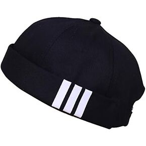 4UFIT Retro Brimless Stripe Brimless قابل للتعديل قبعة دوكر قبعة صغيرة بدون قناع للرجال والنساء in Kuwait