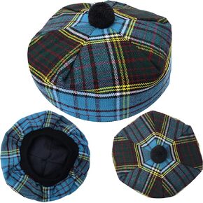 Highland Scottish Kilt Tam O' Shanter Acrylic Wool Tammy Hat/Cap One Size Various Tartans