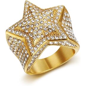 ICED OUT Ring for men Wedding Rings for Men Shining Star ring Hip Hop ring Radiant Rings for Women Bling Iced Out Jewelry Bling Rings for girls Club ring Heavy Metal ring Party