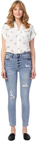 Judy Blue Women's High Waist Destroyed Skinny Jeans (15, Light Blue) in Saudi Arabia