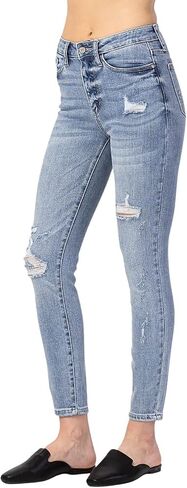 Judy Blue Women's High Waist Destroyed Skinny Jeans (15, Light Blue) in Saudi Arabia