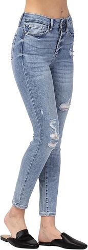 Judy Blue Women's High Waist Destroyed Skinny Jeans (15, Light Blue) in Saudi Arabia