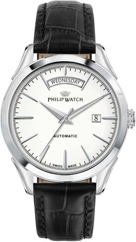 ROMA 41MM AUTO W/SILVER DIAL BLACK ST, Black in Kuwait
