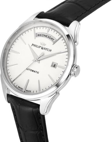 ROMA 41MM AUTO W/SILVER DIAL BLACK ST, Black in Kuwait