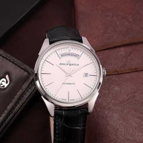 ROMA 41MM AUTO W/SILVER DIAL BLACK ST, Black in Kuwait