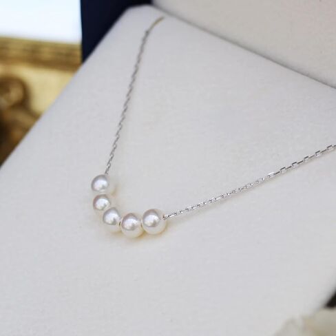 LUCKMORA Single Pearl Necklace for Women 925 Sterling Silver Freshwater Cultured 6.5mm - 7mm Pearls Choker Genuine Floating Pearls Necklaces Real Round White in Kuwait