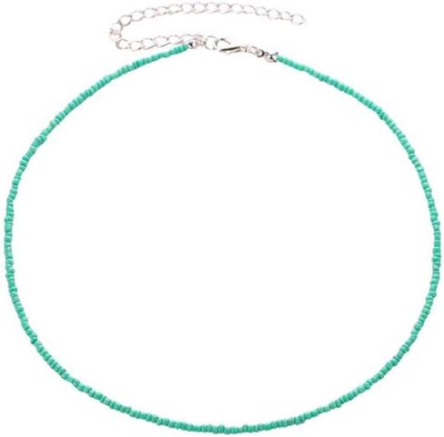 Sevenfly Seed Bead Choker قلادة صغيرة مطرزة بوهو الملونة المختنق سلسلة مجوهرات للنساء والفتيات in Kuwait