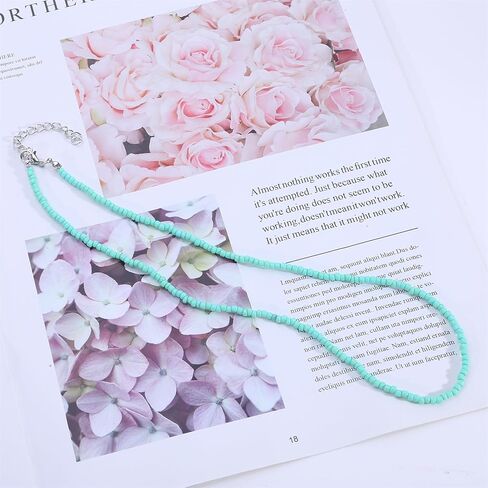 Sevenfly Seed Bead Choker قلادة صغيرة مطرزة بوهو الملونة المختنق سلسلة مجوهرات للنساء والفتيات in Kuwait