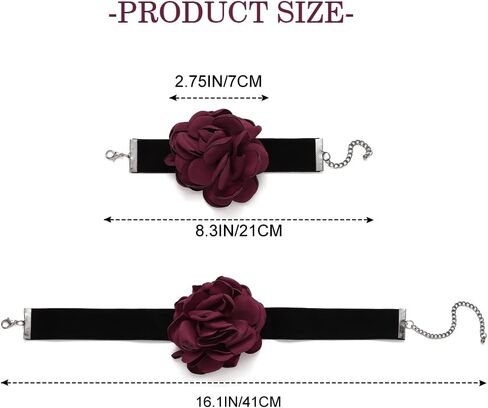 CLOACE القوطية المختنق القلائد الأحمر روز الرقبة مجوهرات أنيقة طوق قلادة قابل للتعديل زي للنساء in Kuwait