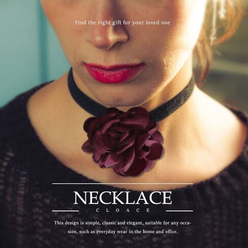 CLOACE القوطية المختنق القلائد الأحمر روز الرقبة مجوهرات أنيقة طوق قلادة قابل للتعديل زي للنساء in Kuwait