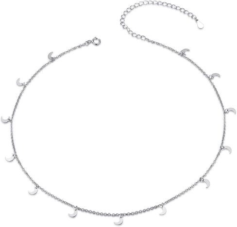 S925 Sterling Silver Stars Moon Dot Choker Short Dainty Necklace for Women Jewelry in Saudi Arabia
