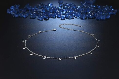 S925 Sterling Silver Stars Moon Dot Choker Short Dainty Necklace for Women Jewelry in Saudi Arabia