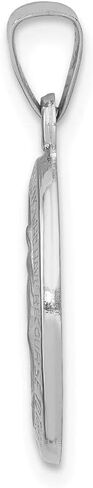 FB JEWELS Solid 14K White Gold Polished And Satin Miraculous Medal Pendant in Saudi Arabia