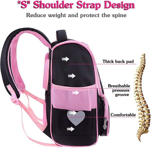 Girls Bow-knot Backpack Set Elementary School Bag with Lunch Bag Cute Daypack Gift for Princess Girls Preschool Pink in Kuwait