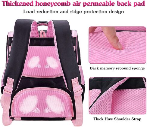 Girls Bow-knot Backpack Set Elementary School Bag with Lunch Bag Cute Daypack Gift for Princess Girls Preschool Pink in Kuwait