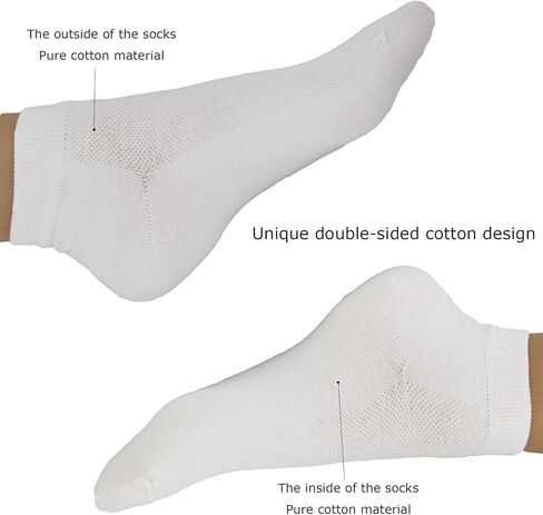 جوارب قطنية للسيدات للكاحل، جوارب كلاسيكية رقيقة وناعمة كاجوال خفيفة الوزن ومسامية ولا تسبب العرق in Kuwait