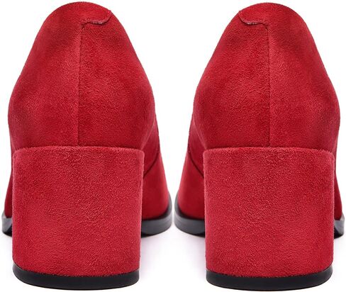 حذاء نسائي من FEMSTEP مصنوع من الجلد السويدي بمقدمة مربعة سهل الارتداء وكعب منخفض مكتنز لطيف مقاس 2.2 بوصة in Kuwait