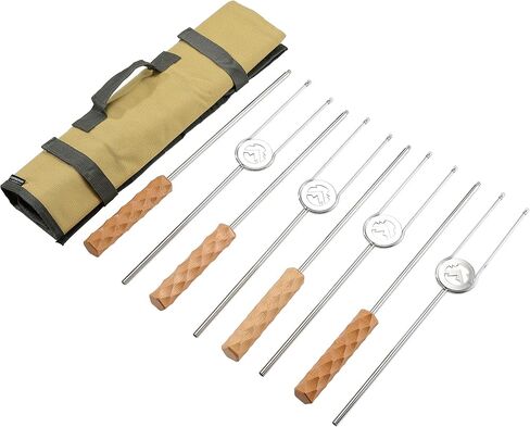 CAMPINGMOON Telescopic Barbecue Fork Marshmallow Sticks 4-Pack for Grilling BBQ 33-inch Length 304 Stainless Steel MK-4 in Saudi Arabia
