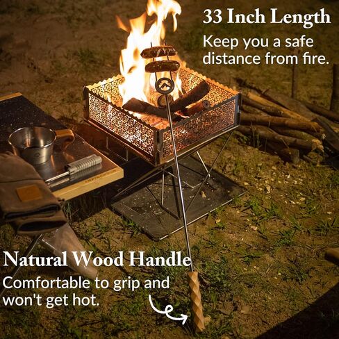 CAMPINGMOON Telescopic Barbecue Fork Marshmallow Sticks 4-Pack for Grilling BBQ 33-inch Length 304 Stainless Steel MK-4 in Saudi Arabia