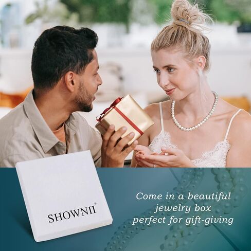 showii الأبيض المياه العذبة مثقف اللؤلؤ قلادة للنساء حقيقية أساور اللؤلؤ الطبيعي المختنق قلادة 14 كيلو الذهب الحقيقي مطلي سلسلة سوار مجموعة قابل للتعديل هدية للفتيات in Kuwait