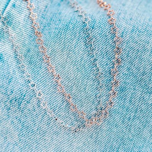 Pura Vida 14" Silver or Rose Gold Seeing Stars Choker Necklace - Brand Charm, 3" Extender in Saudi Arabia