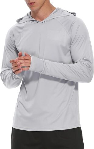 قمصان رجالية بعامل حماية من أشعة الشمس 50+ للحماية من الشمس وأكمام طويلة، خفيفة الوزن لصيد الأسماك والجري والمشي لمسافات طويلة في الهواء الطلق ورياضية على الشاطئ in Kuwait