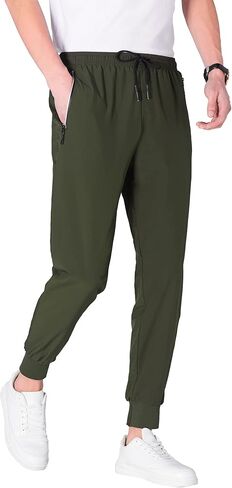 Ancient Star Mens Lightweight Joggers Sweatpants with Zipper Pocket Athletic Quick Dry Pants for Workout Running in Kuwait