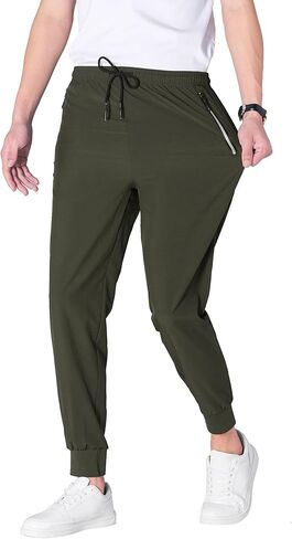 Ancient Star Mens Lightweight Joggers Sweatpants with Zipper Pocket Athletic Quick Dry Pants for Workout Running in Kuwait