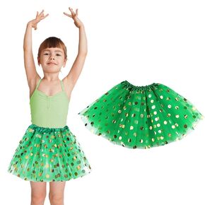 Aularso St Patricks Day Irish Adult Tutu Skirt Green 3 Layered Fluffy Tulle Skirt Irish Party Costume for Women (Adult-2)