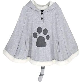 Game Cat Hooded Cape Cotton Cloak Anime Cosplay Costume