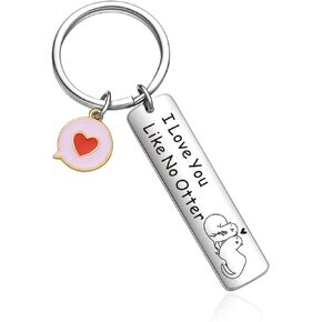 OWHOMS Otter Engagement Gifts For Bride To Be Keychain Bestie Gifts Husband Jewelry Otter Christmas Keychain