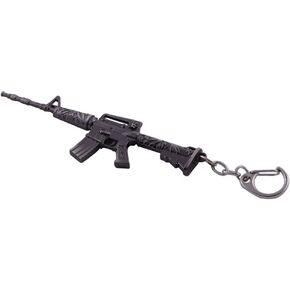 Mallofusa Miniature Gray Metal M4a1-gold (Color is Gray) Assault Rifle Gun Model Keychain Bag Pendant