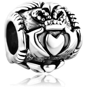 Claddagh Celtic Irish Love Friendship BFF Best Friend Charms for Bracelets Womens Birthday Charm Compatible with Pandora Bracelets