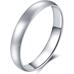 KAZITSAN 4mm 6mm Stainless Steel Rings for Women Men Engagement Wedding Band Brushed/Matte Silver Gold Comfort Fit 4-12