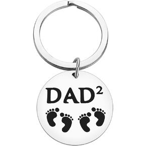 Twins Dad Keychain Fathers Day Keyring Gifts for Twins Dad Pregnancy Announcement Gifts Baby Announcement Keyring Daddy to Be Gifts Christmas Birthday Gift for Dad Papa Father Thanksgiving Day Gifts