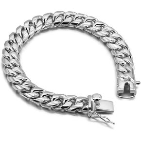 Cuban Link Bracelet 10mm 7-10 Inches Miami Hip Hop Jewelry 925 Sterling Silver Cuban Link Chain For Women Mens